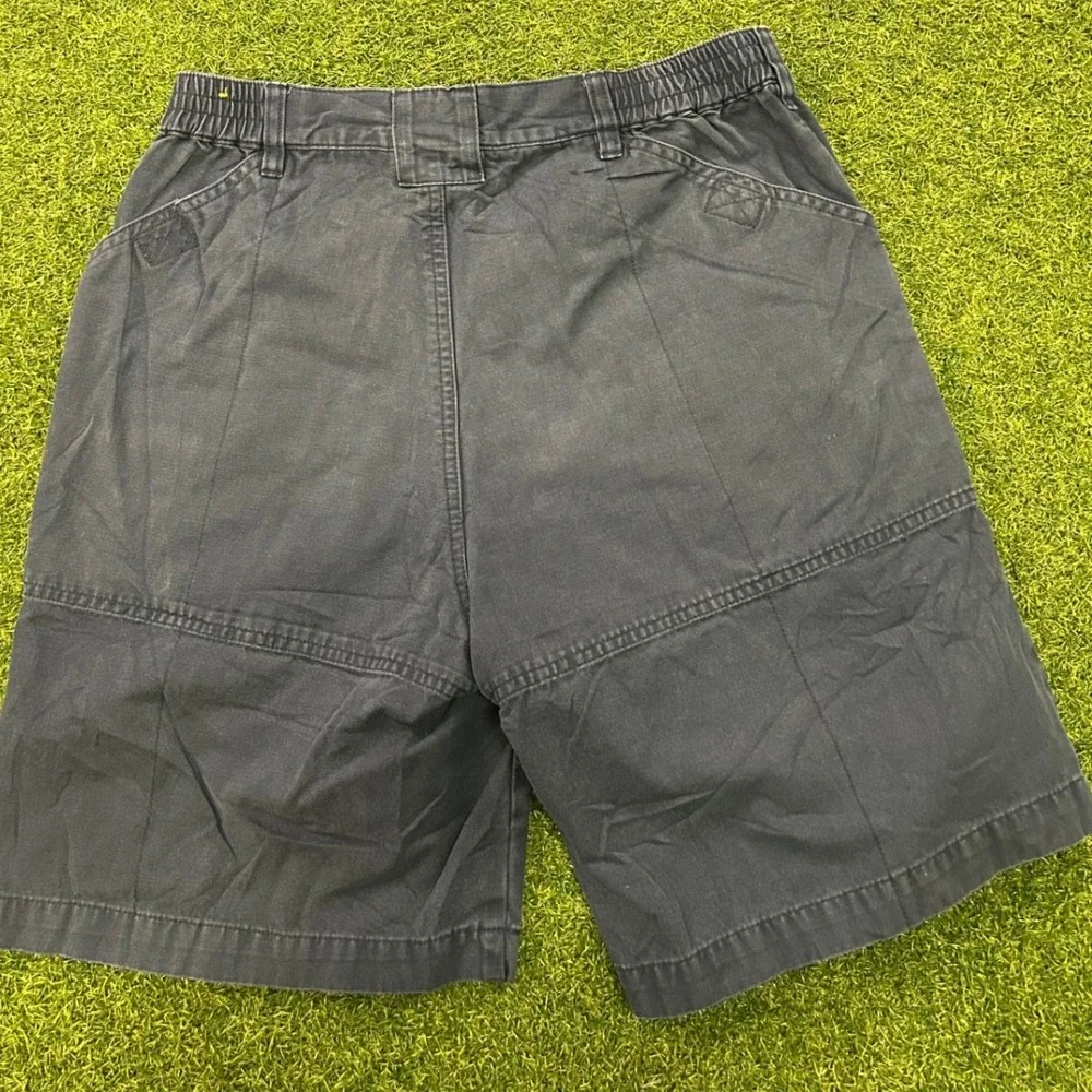 Mens Cargo‎ Shorts Faded Black Elastic Waist Utility Workwear 24 Waist
